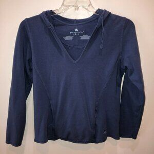 Green Source Womens Medium Blue Long Sleeve Hooded Sweatshirt Hoodie Shirt Top M